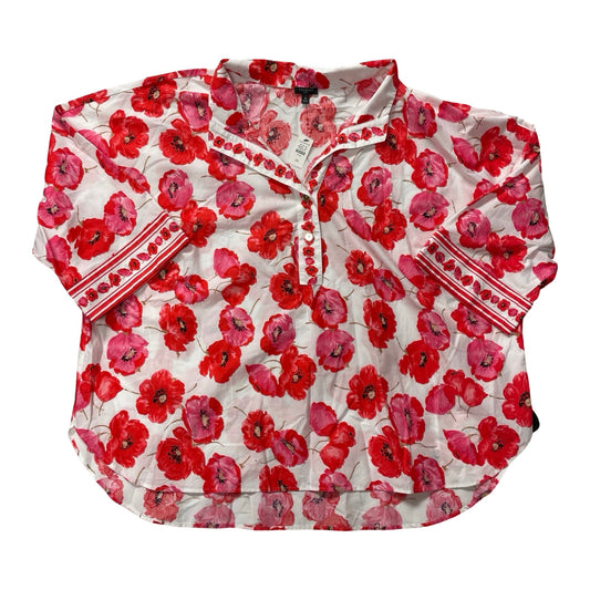 Top 3/4 Sleeve By Talbots In Floral Print, Size:3X
