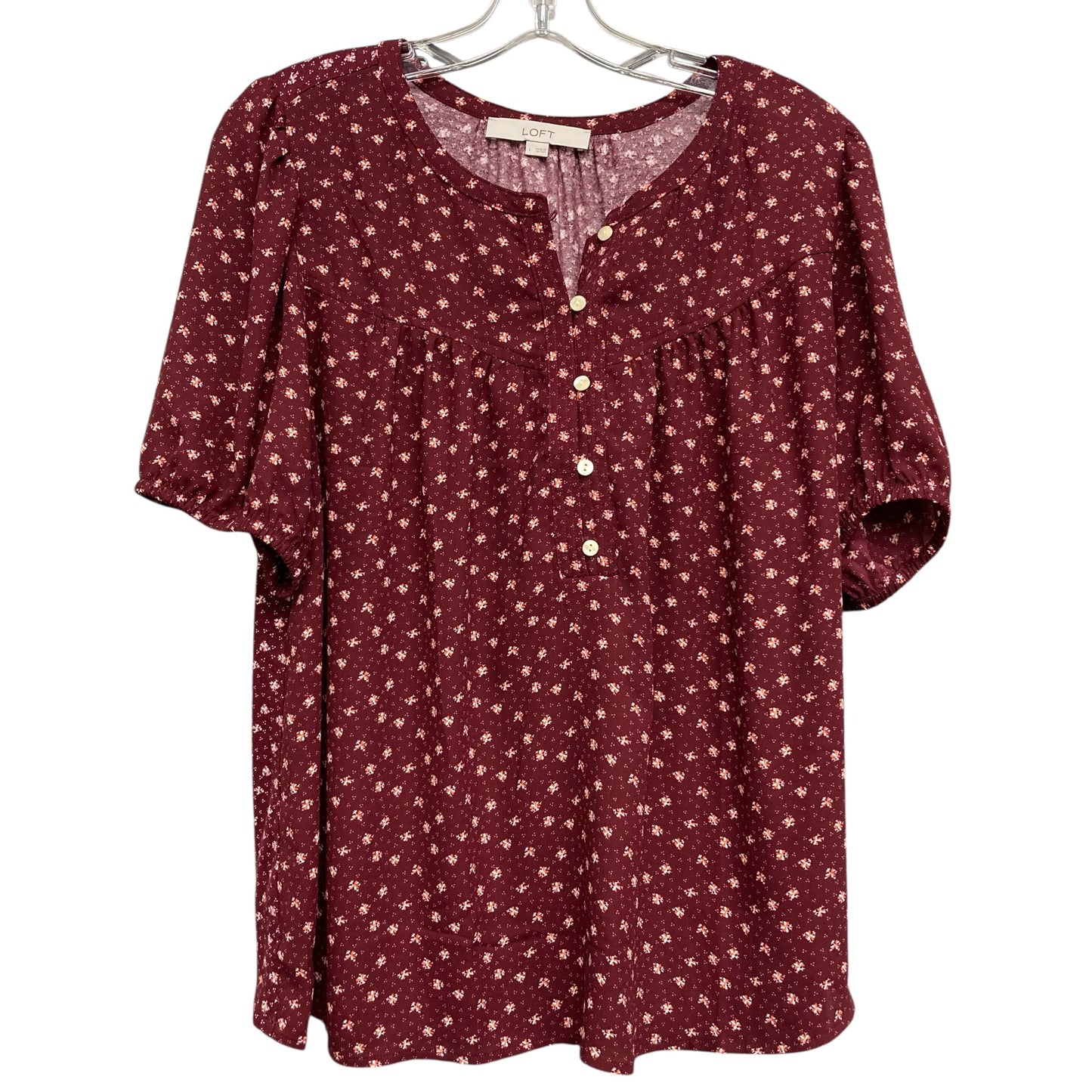Top Ss By Loft In Maroon, Size:L