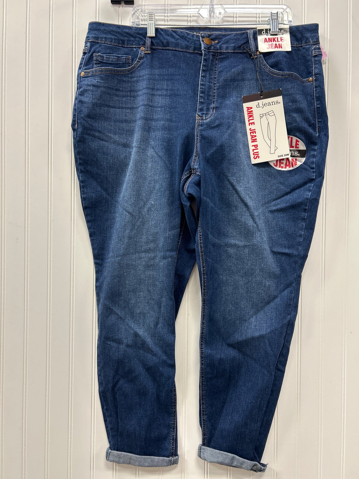Jeans Skinny By D Jeans In Blue Denim, Size:20 NWT