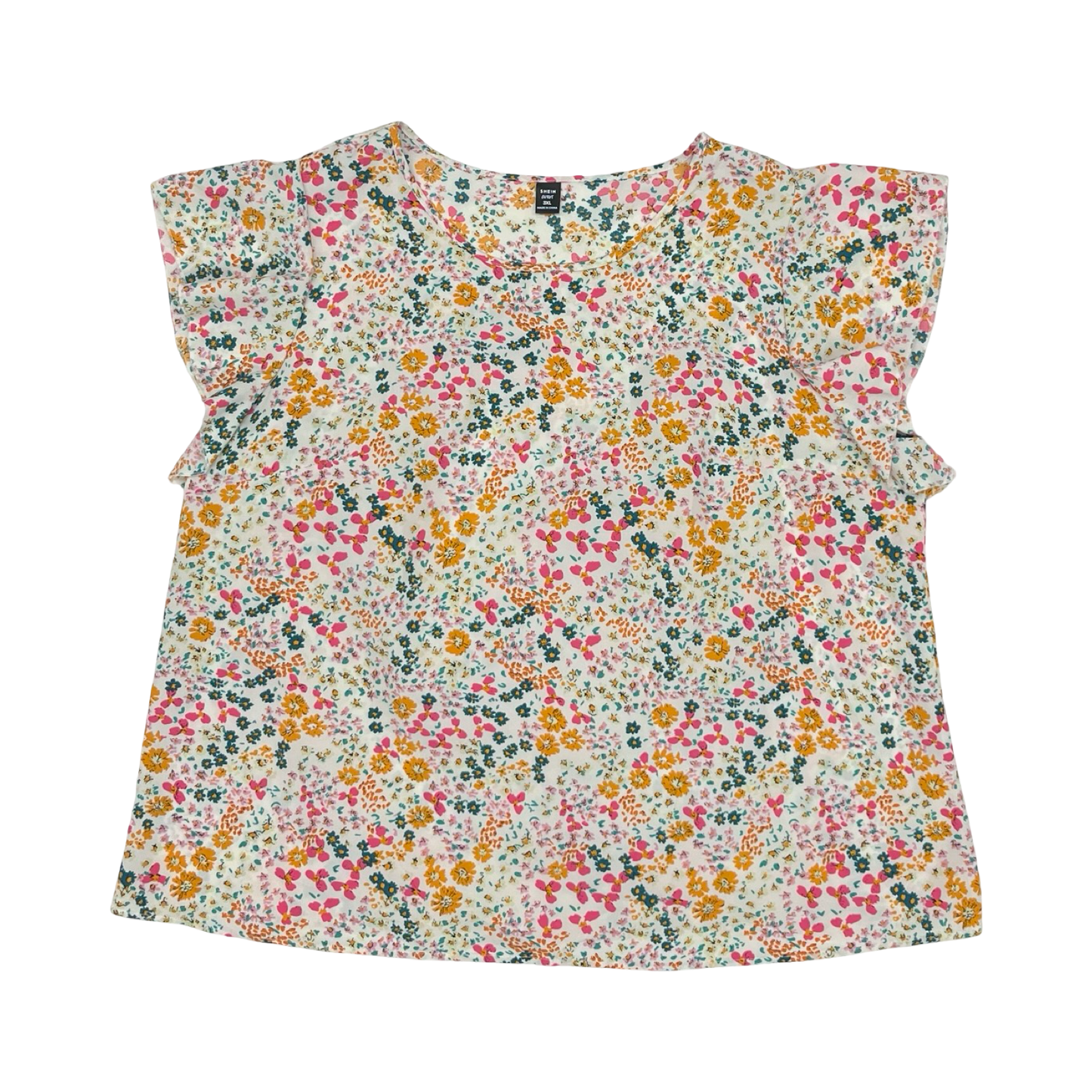 Blouse Ss By Shein In Floral Print, Size:3X
