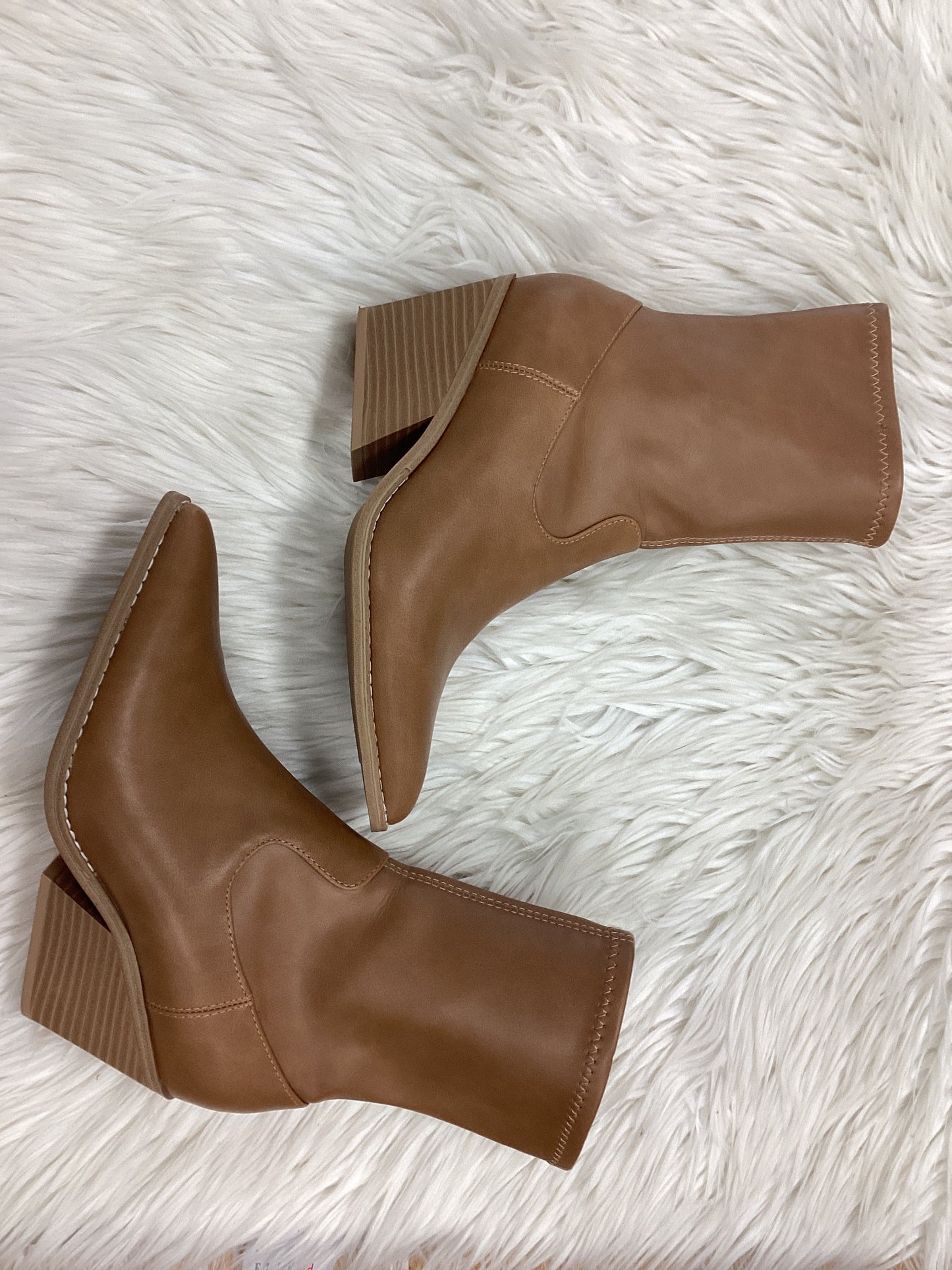 Boots Ankle Heels By Universal Thread In Tan, Size:7.5