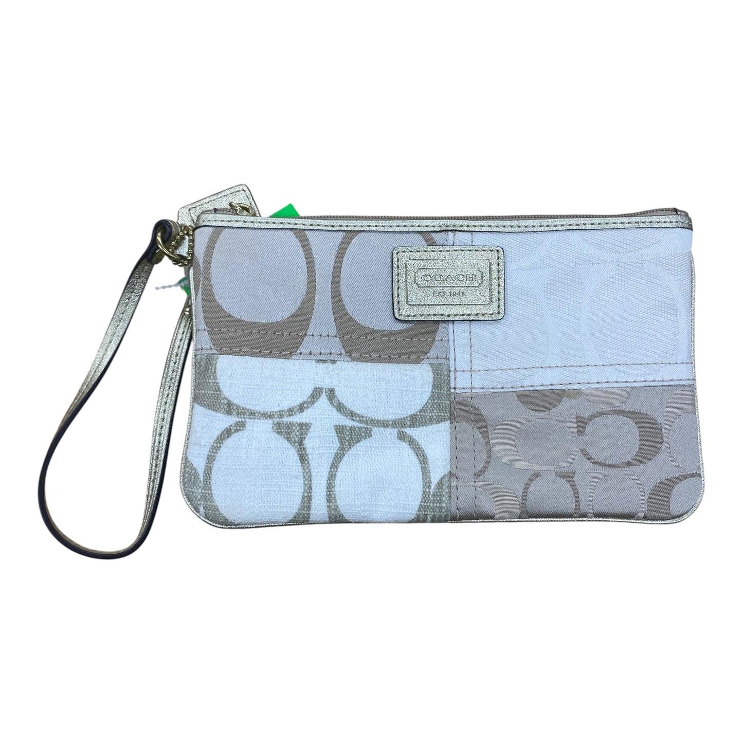 Wristlet Designer By Coach In Gold & Tan, Size:Large