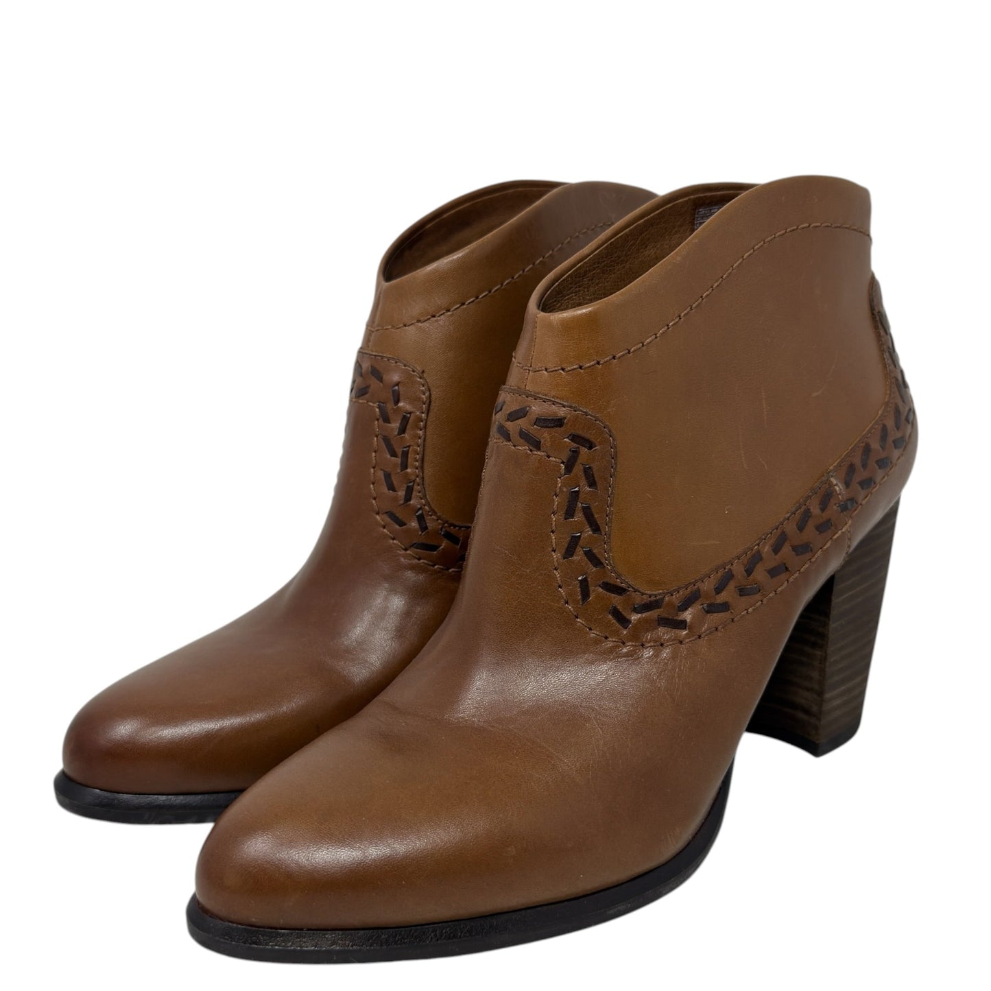Charlotte Ankle Boots Designer By Ugg In Brown, Size: 10