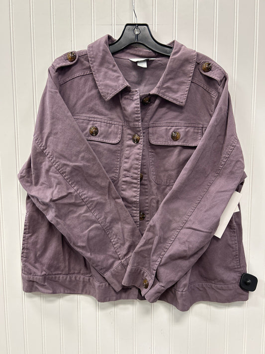 Jacket Shirt By Cj Banks In Purple, Size:1X