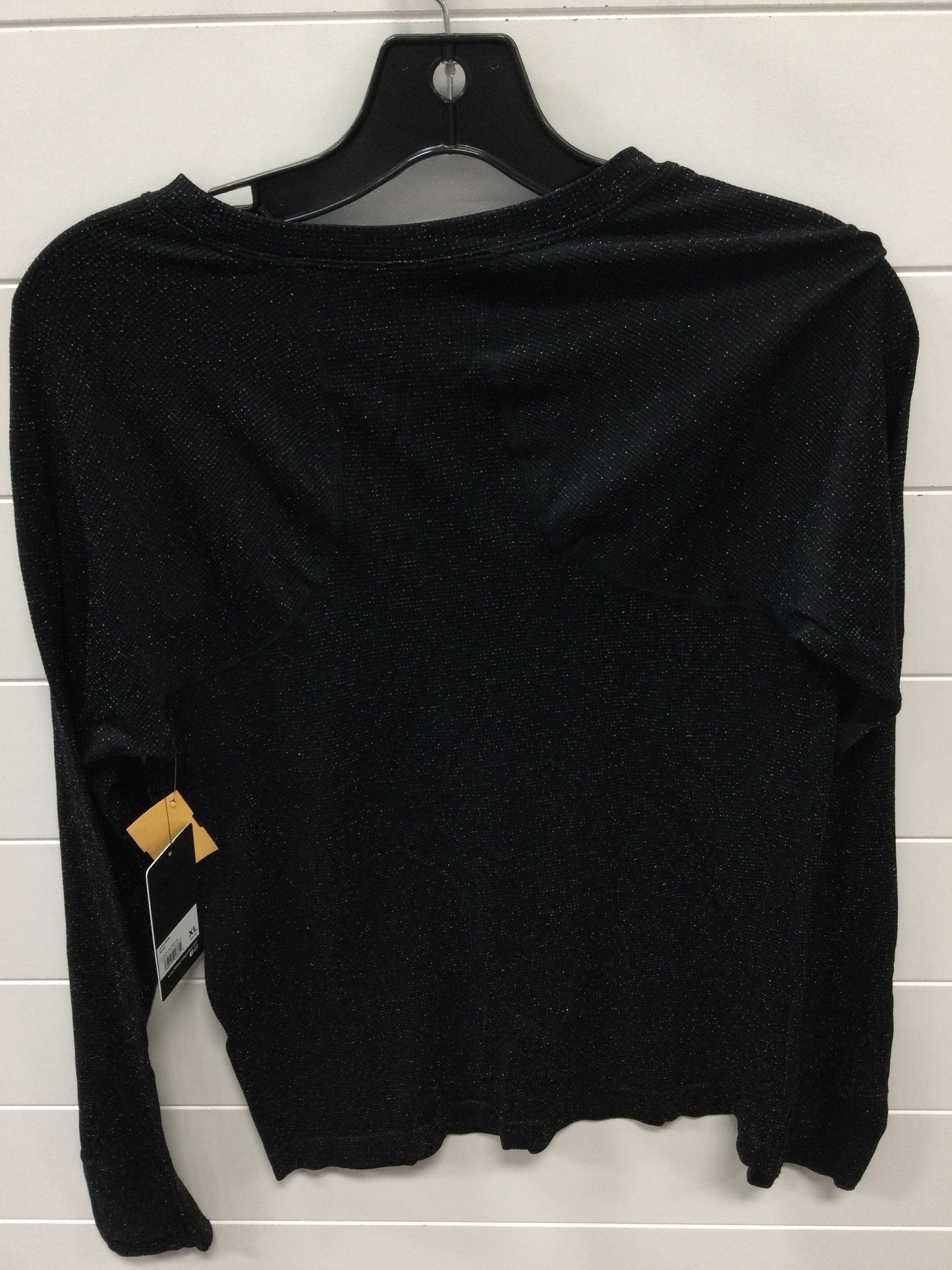 Athletic Top Ls Crewneck By 90 Degrees By Reflex In Black, Size:Xl