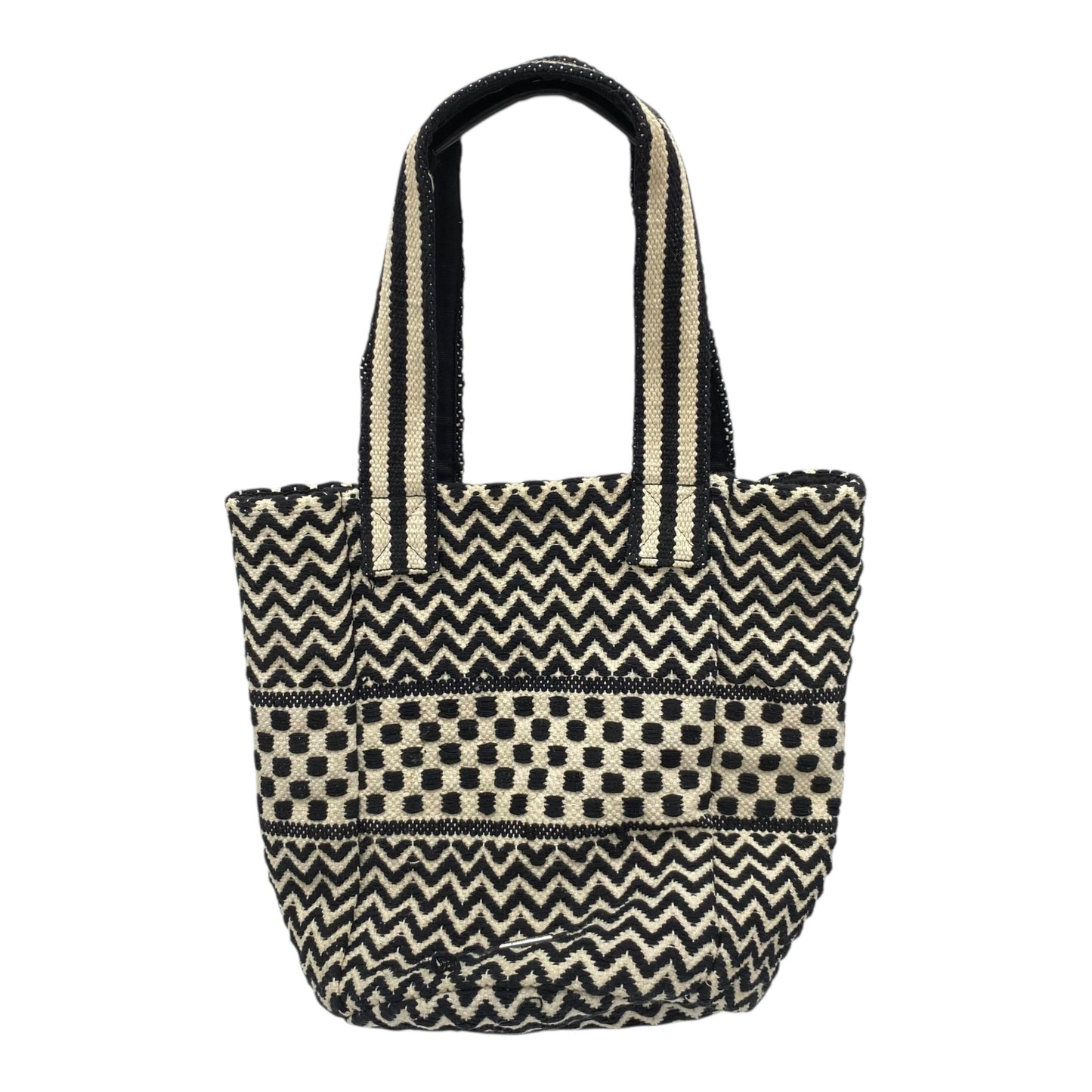Tote Designer By Rebecca Minkoff In Black & Cream, Size:Medium
