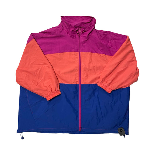 Athletic Jacket By Free People In Blue & Orange, Size:M