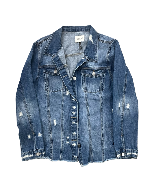 Jacket Shirt By C Est. 1946 In Blue Denim, Size:L
