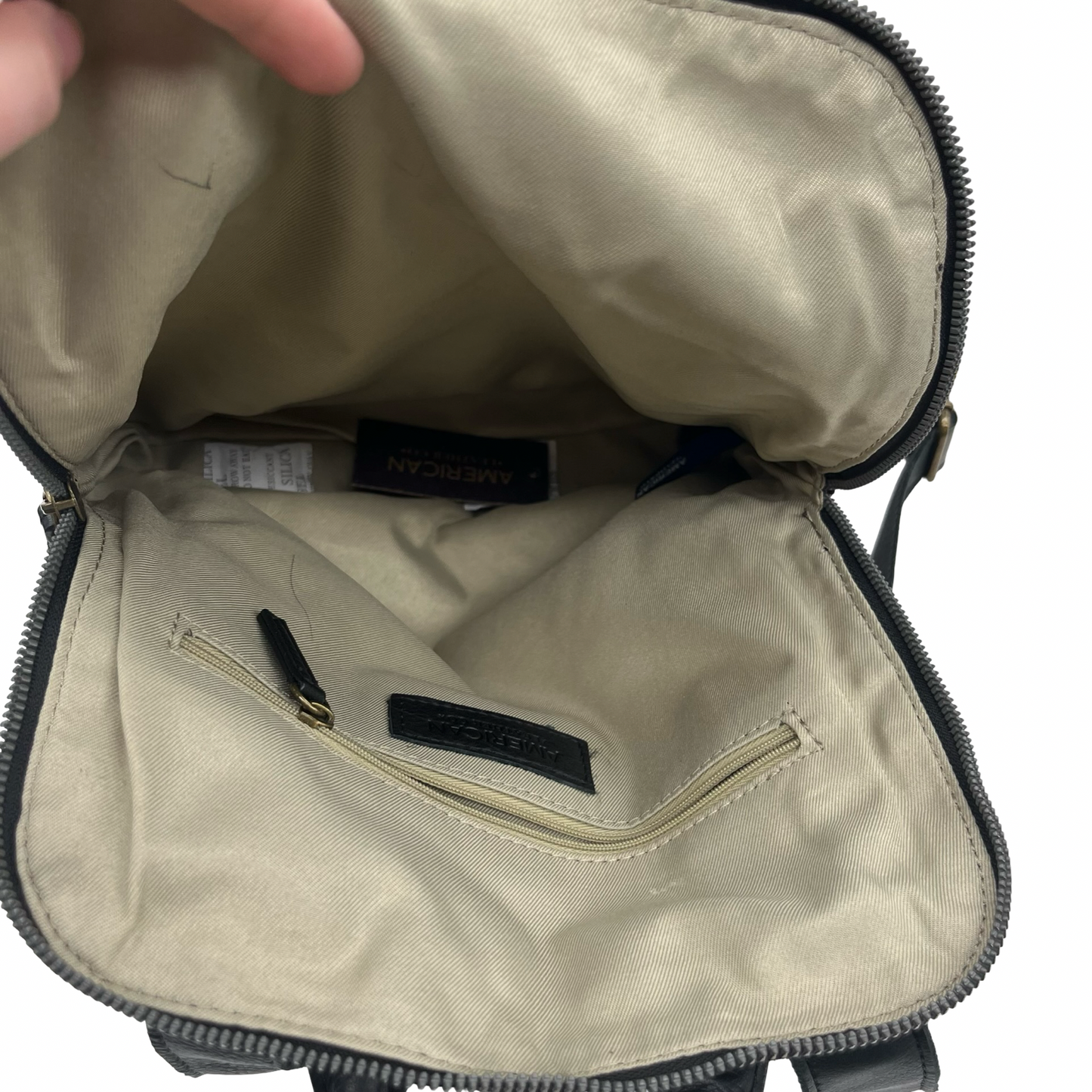 Backpack Leather By Clothes Mentor In Black, Size:Medium