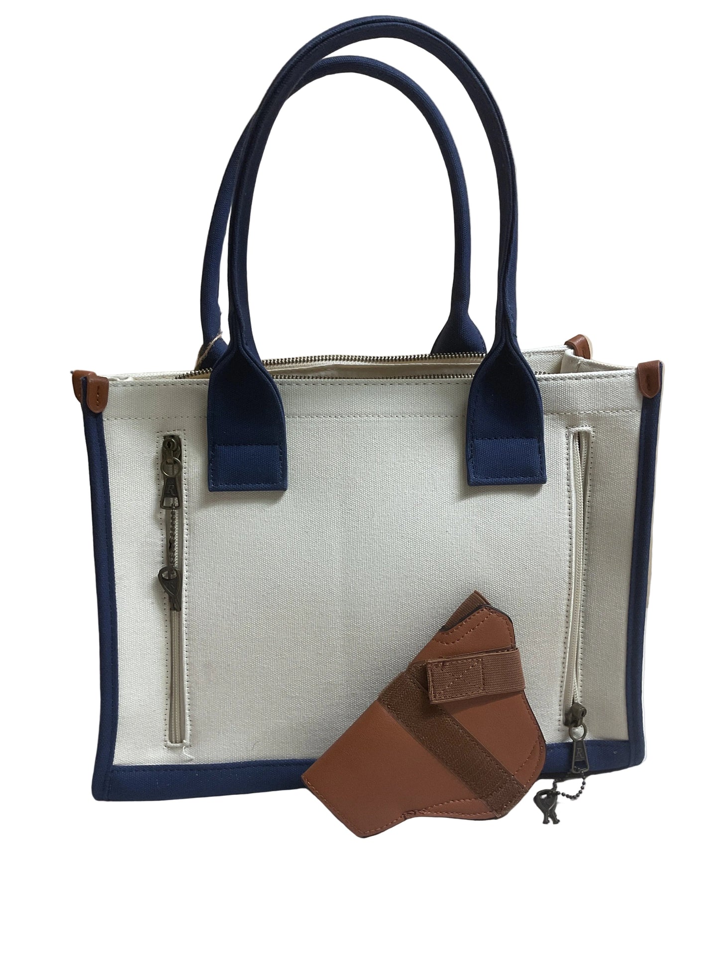 Tote By Cmc In Blue & Cream, Size:Medium