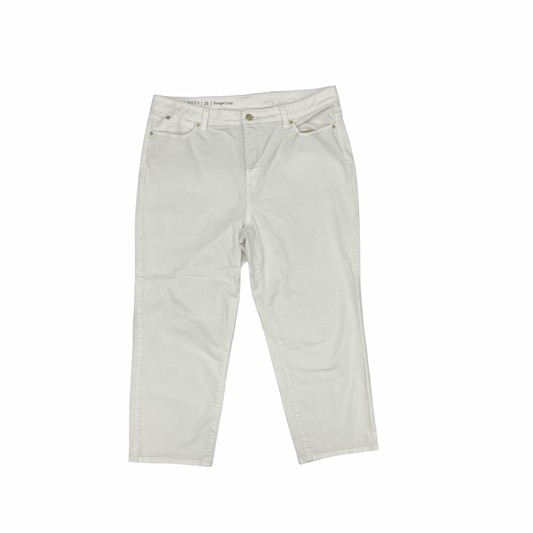 Jeans Cropped By Talbots In White, Size:16