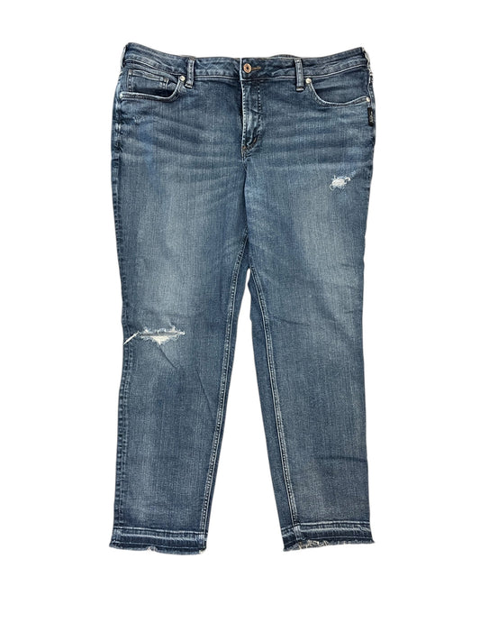 Jeans Wide Leg By Silver In Blue Denim, Size:16