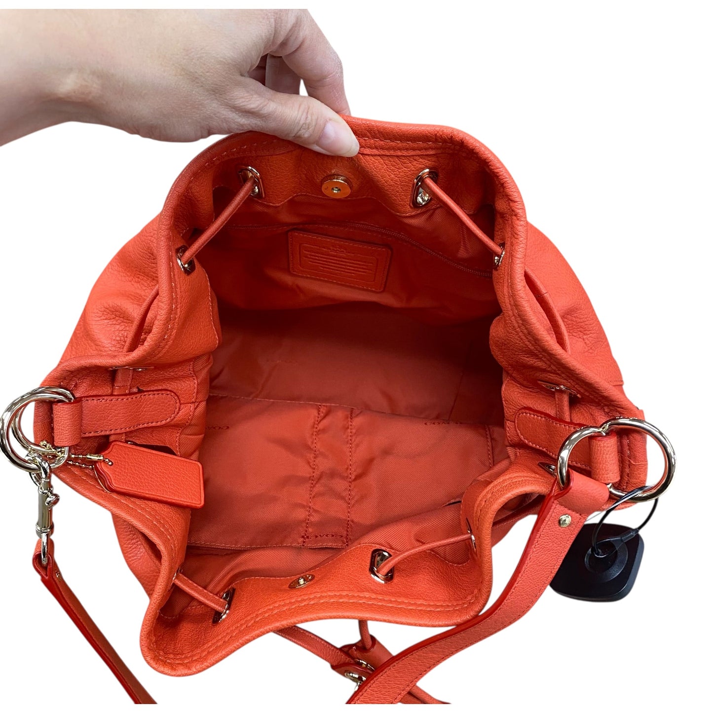 Tote Designer By Coach In Orange, Size:Large