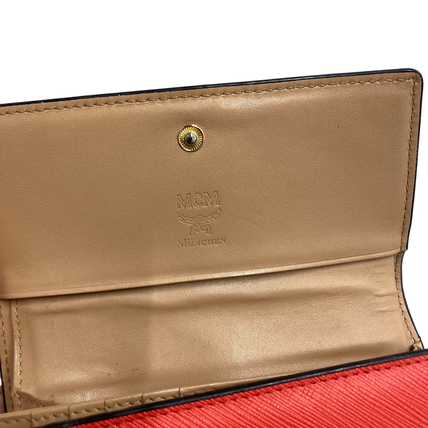 Wallet Luxury Designer By Mcm In Coral, Size:Medium