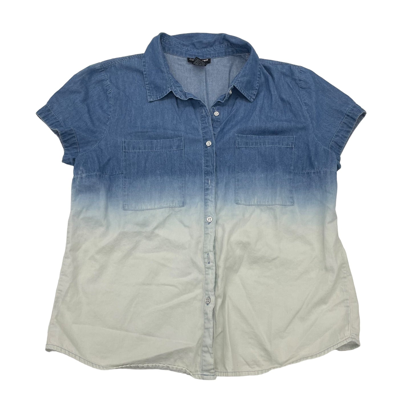 BLUE TOP SS by CLOTHES MENTOR Size:L