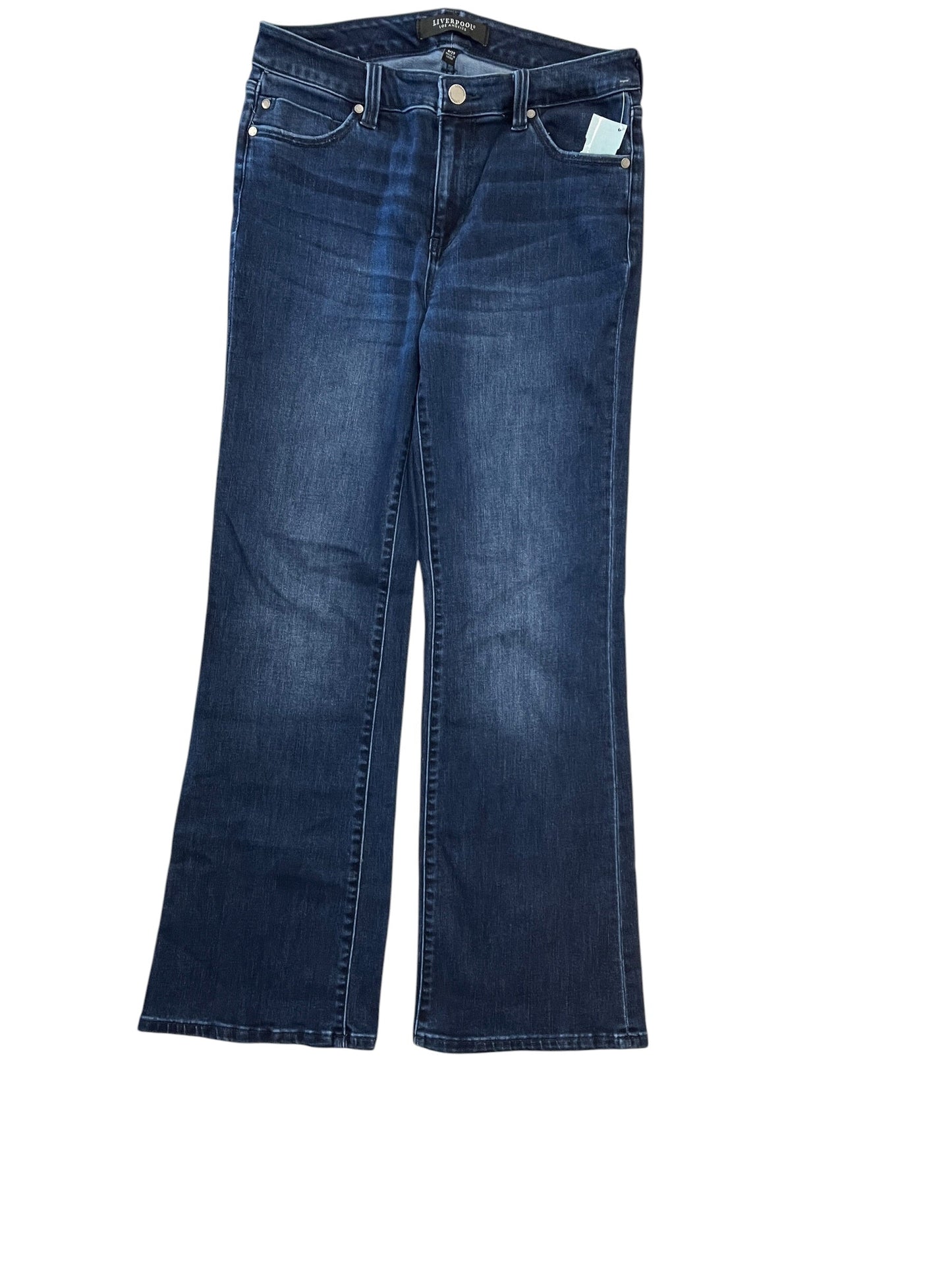 Jeans Flared By Liverpool In Blue Denim, Size:8