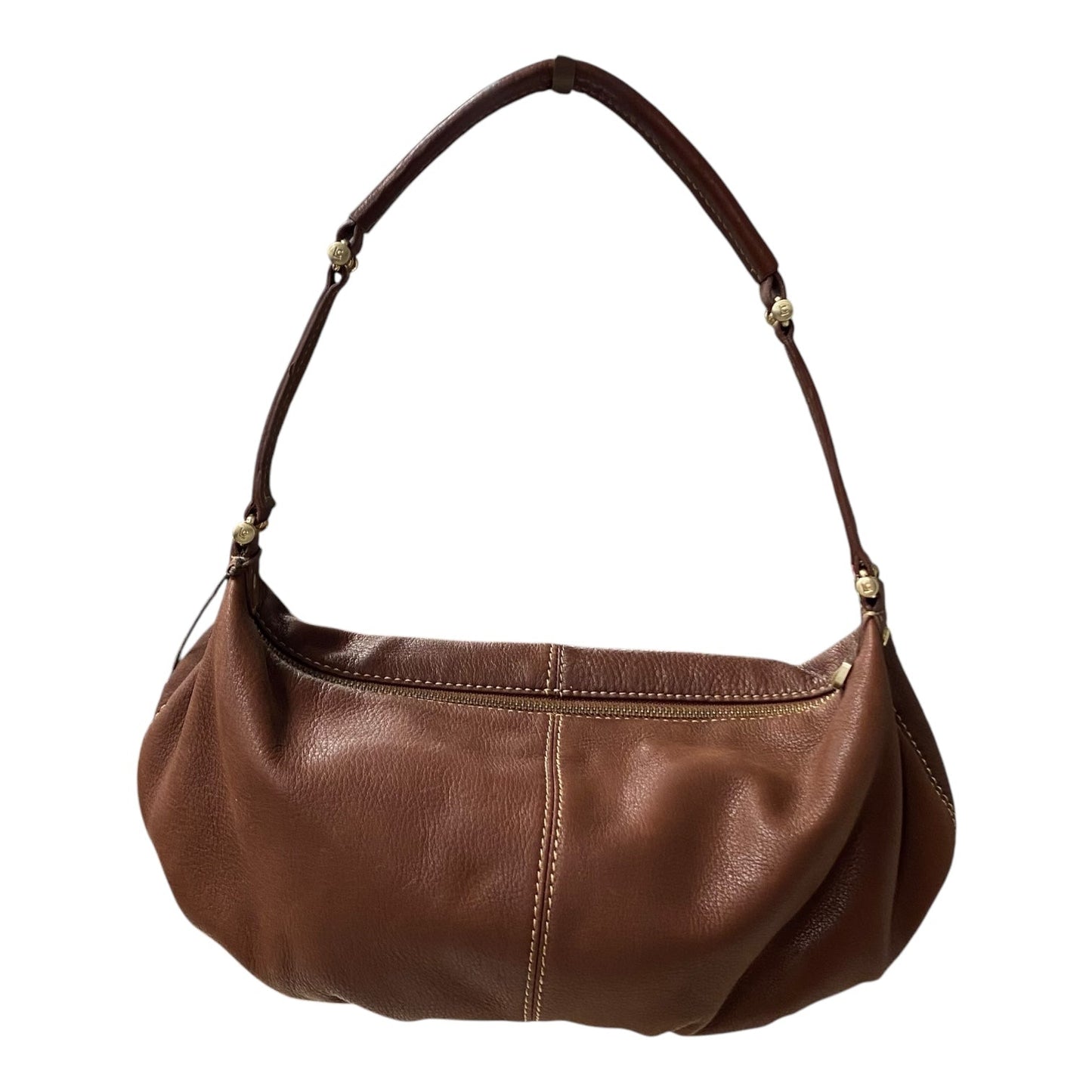 Handbag Leather By Liz Claiborne In Brown, Size:Small