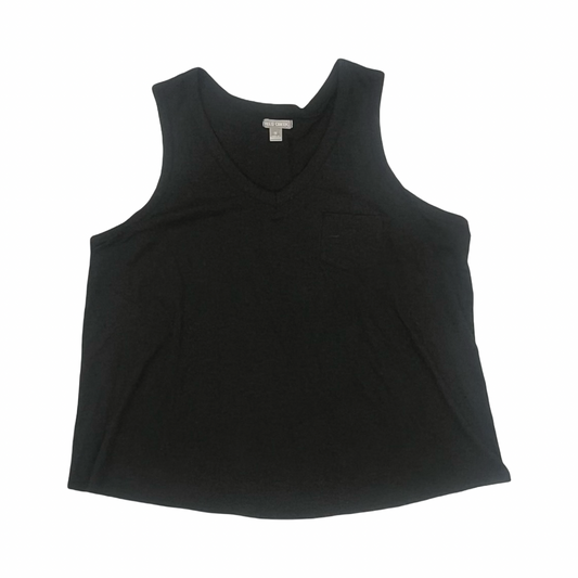 Top Sleeveless By Falls Creek In Black, Size:1X