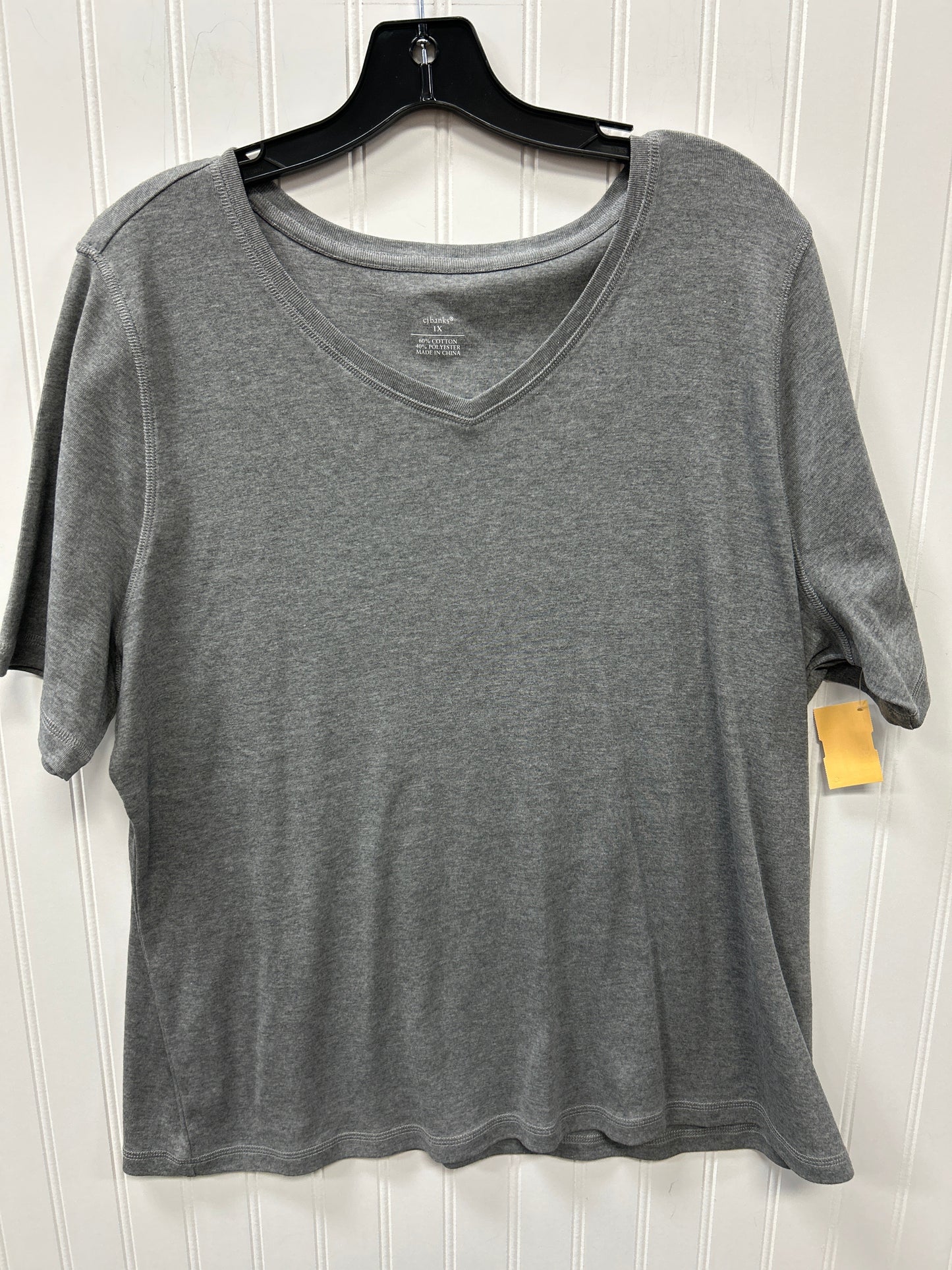 Top Ss Basic By Cj Banks In Grey, Size:1X
