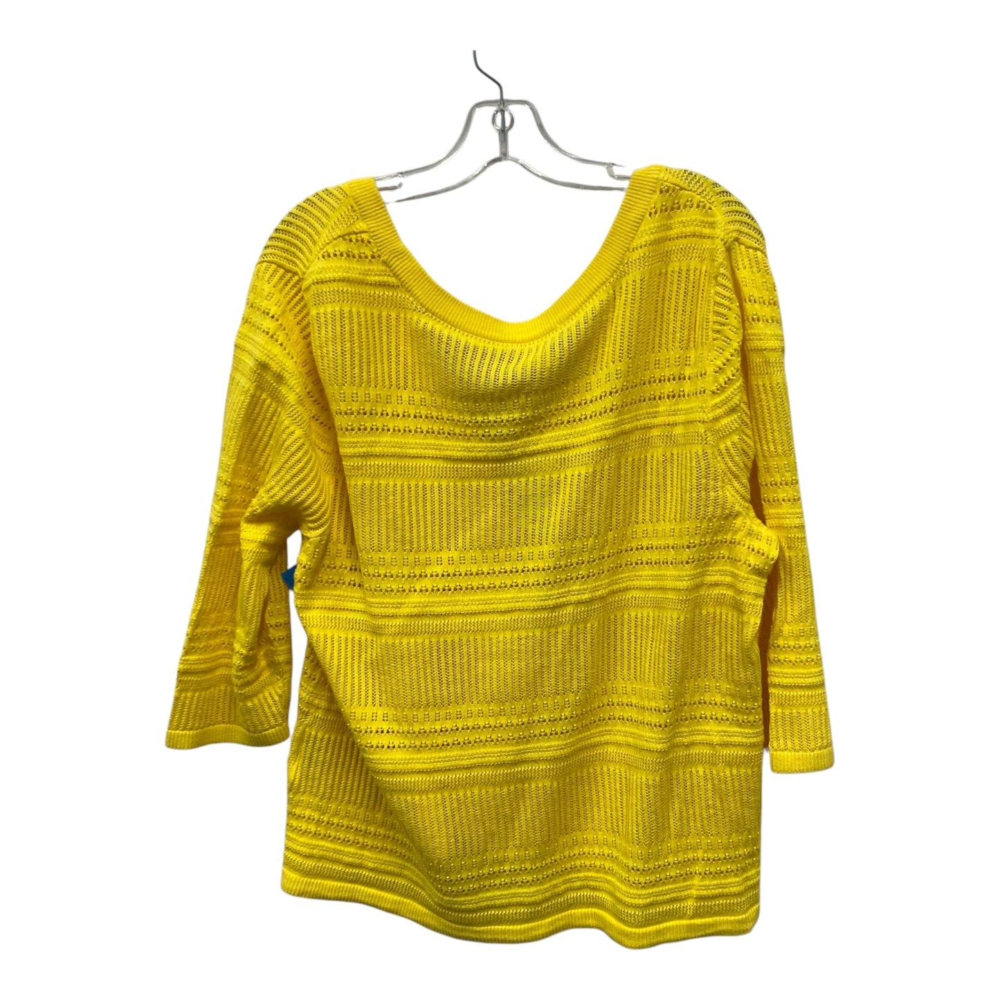 Sweater Cardigan By Cj Banks In Yellow, Size:1X