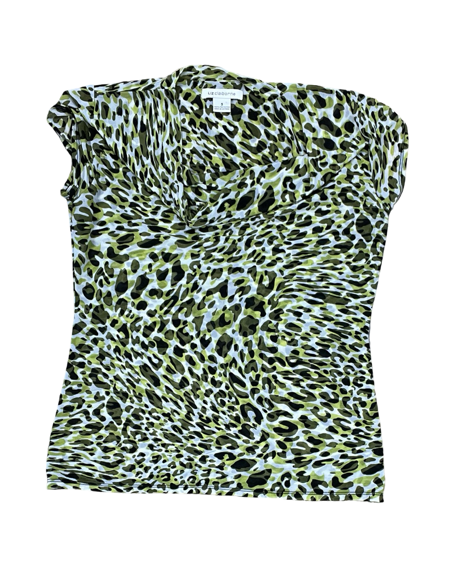 Top Sleeveless By Liz Claiborne In Black & Green, Size:S