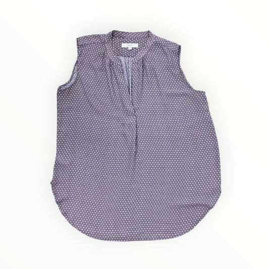 Top Sleeveless By Loft In Purple & White, Size:Xl