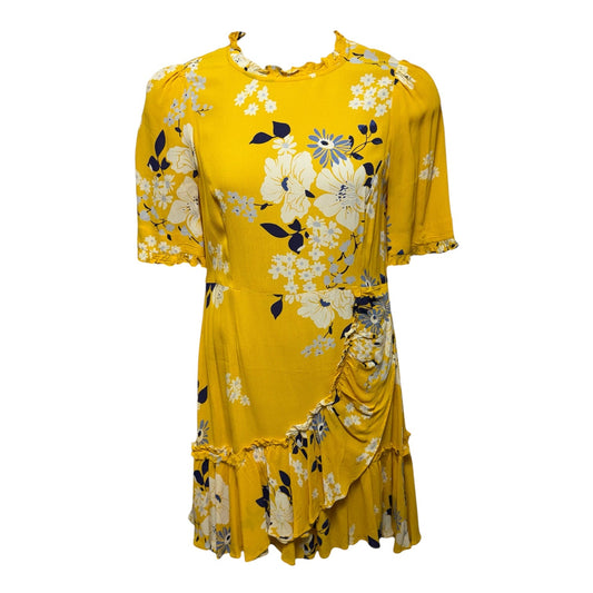 Pia Ruffle Mini Dress By Sea NY In Yellow Floral Print, Size: 8