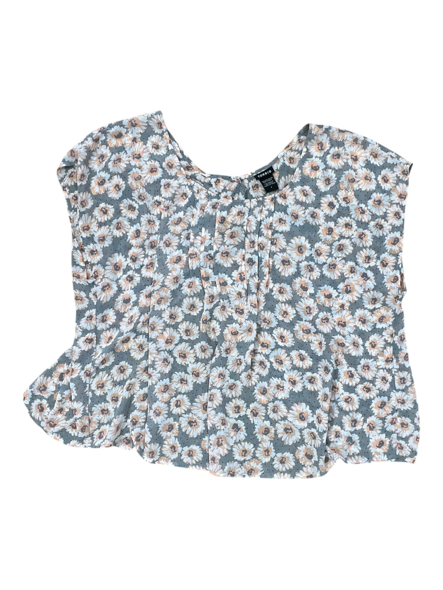 Top Sleeveless By Torrid In Grey & Orange, Size:1X