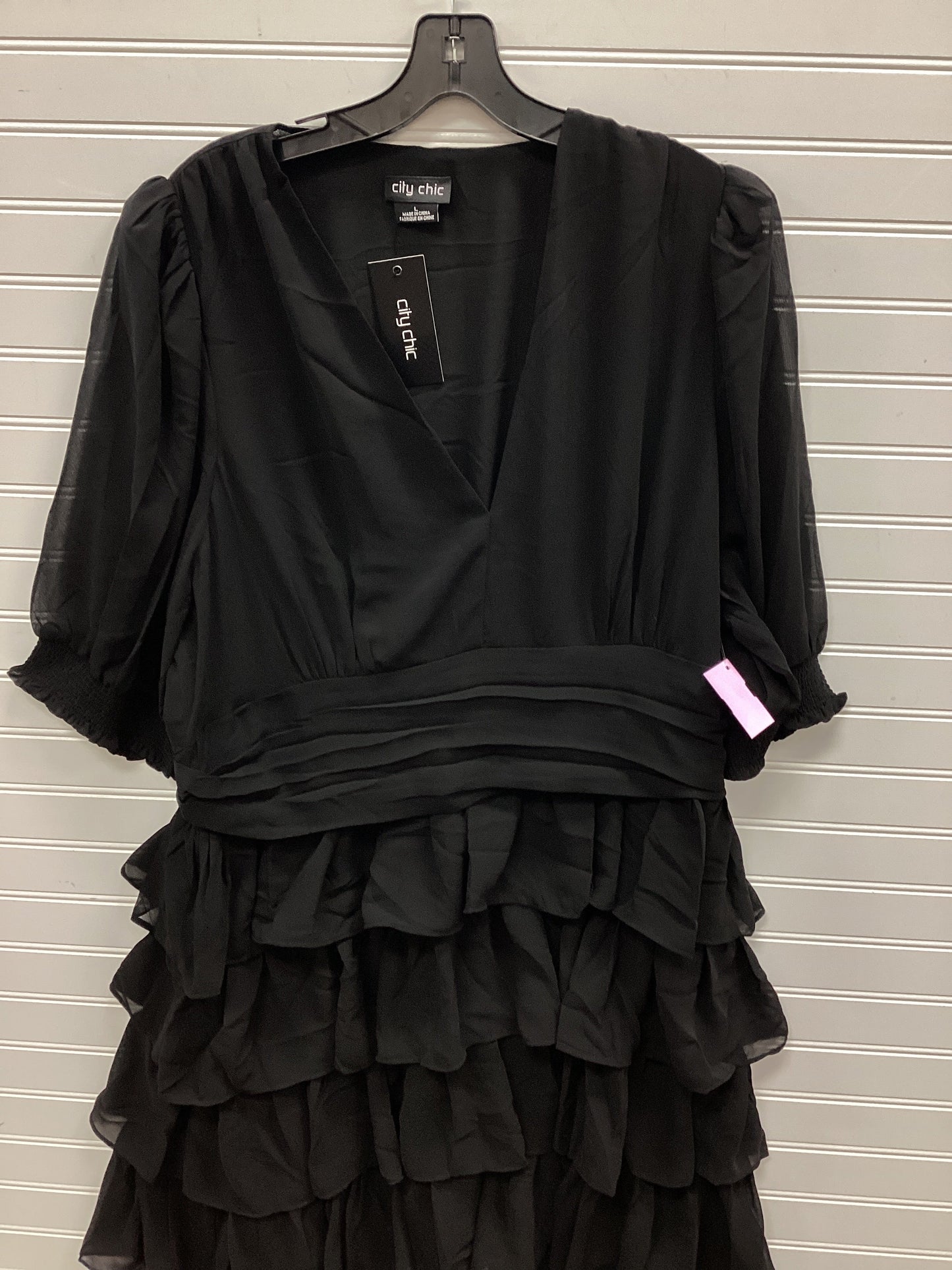 Dress Casual Midi By City Chic In Black, Size:L