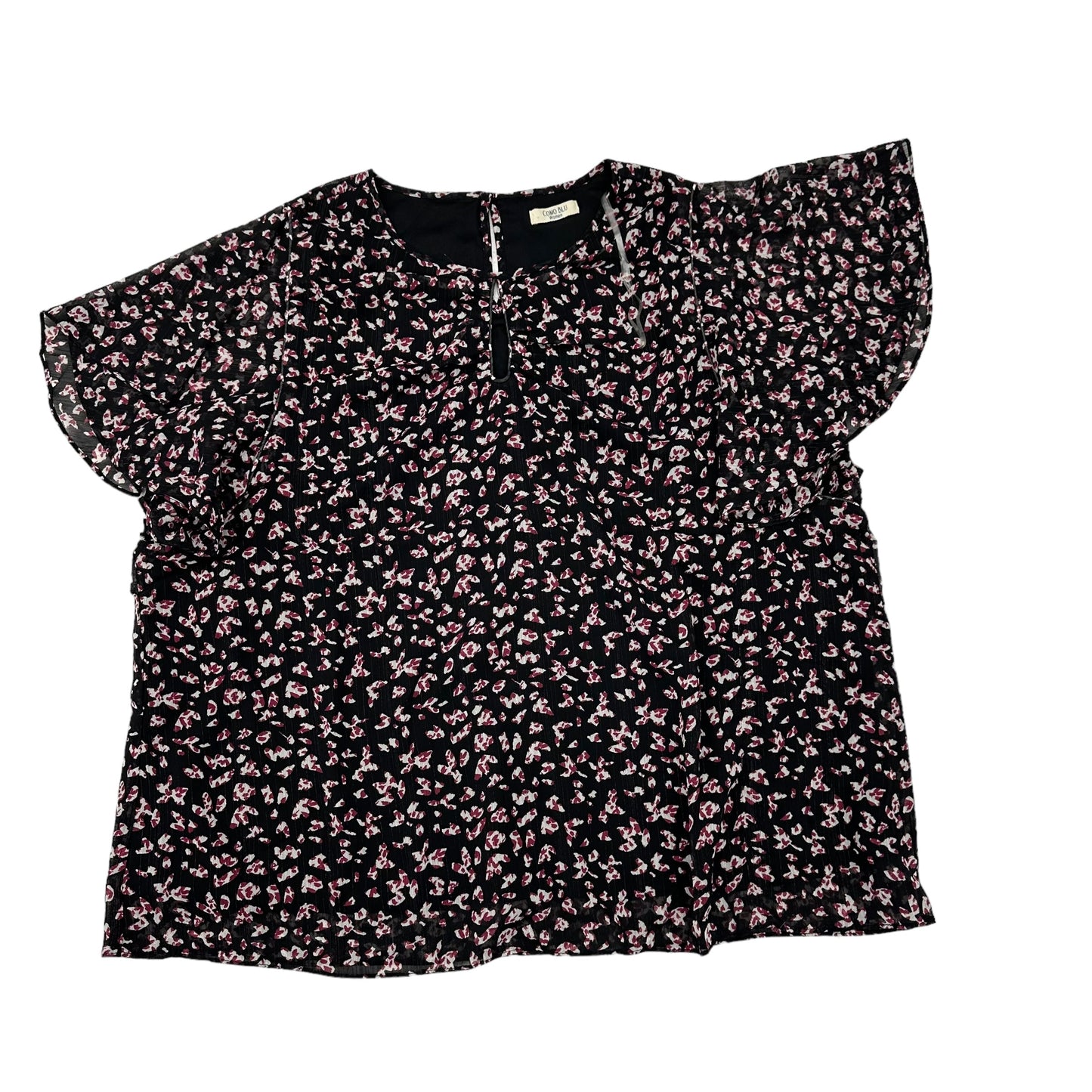 BLACK BLOUSE SS by CME Size:1X