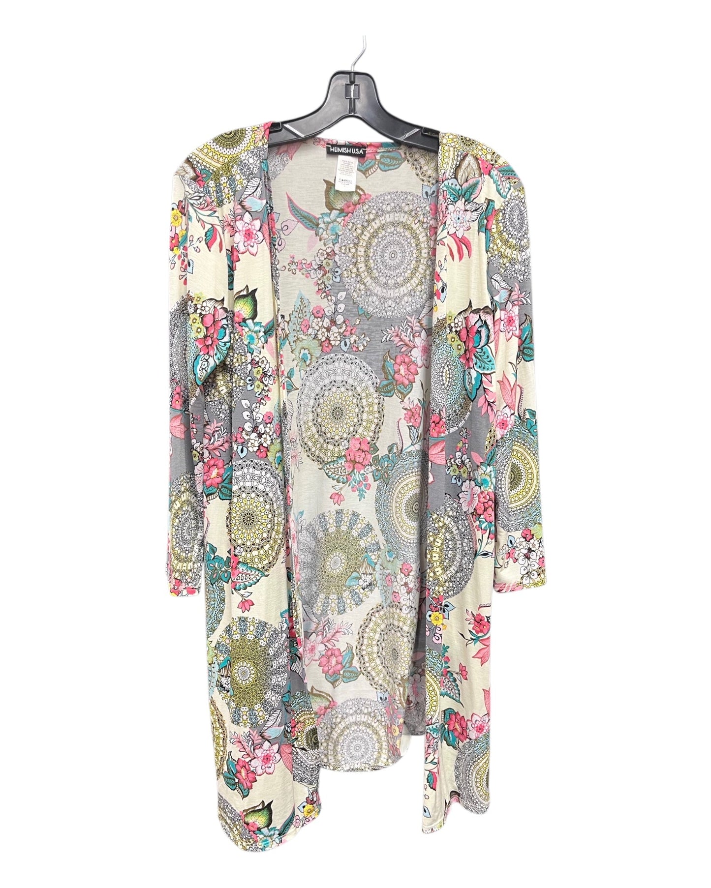 Cardigan By Heimish Usa In White & Yellow, Size:L