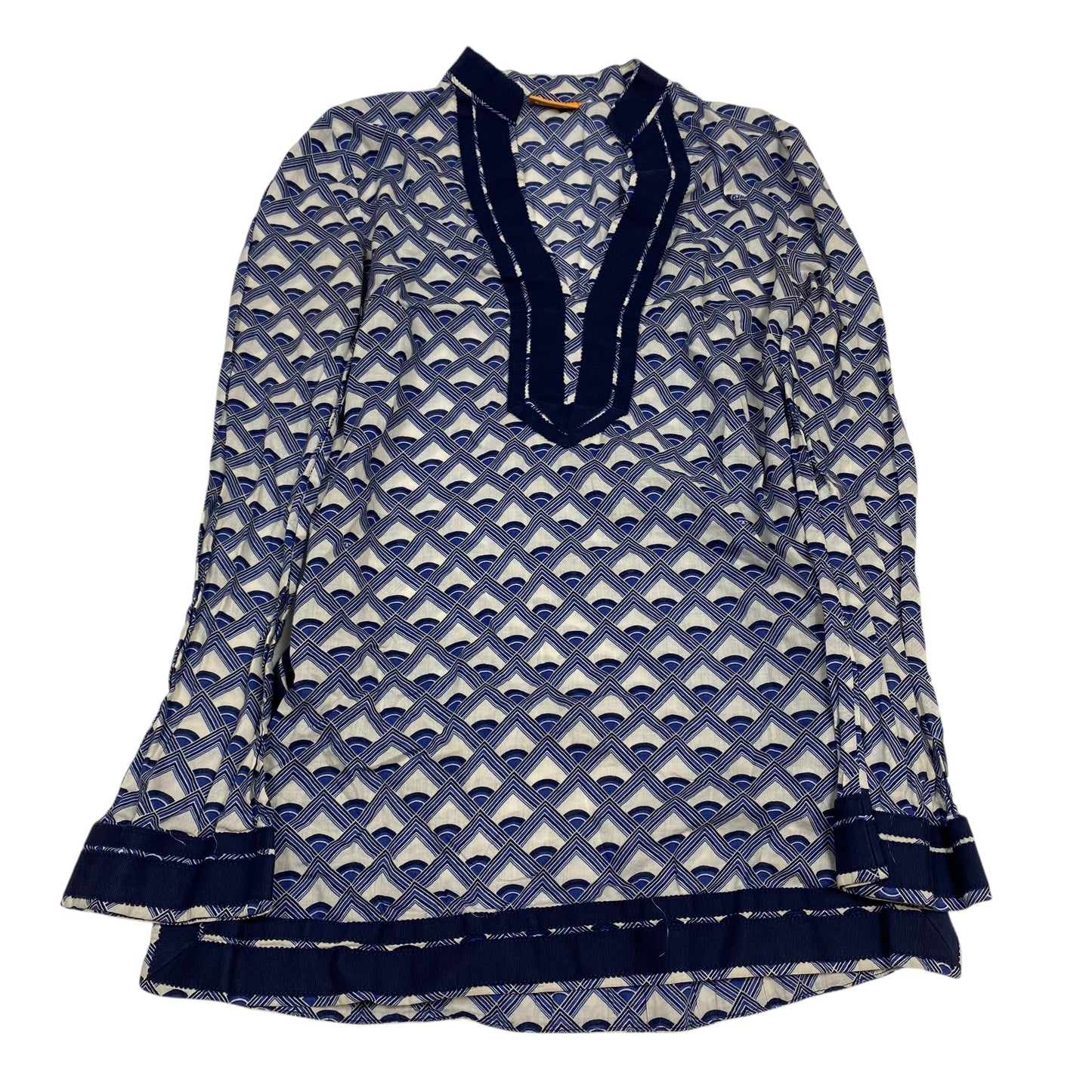 Top Ls Designer By Tory Burch In Blue & White, Size:Xs