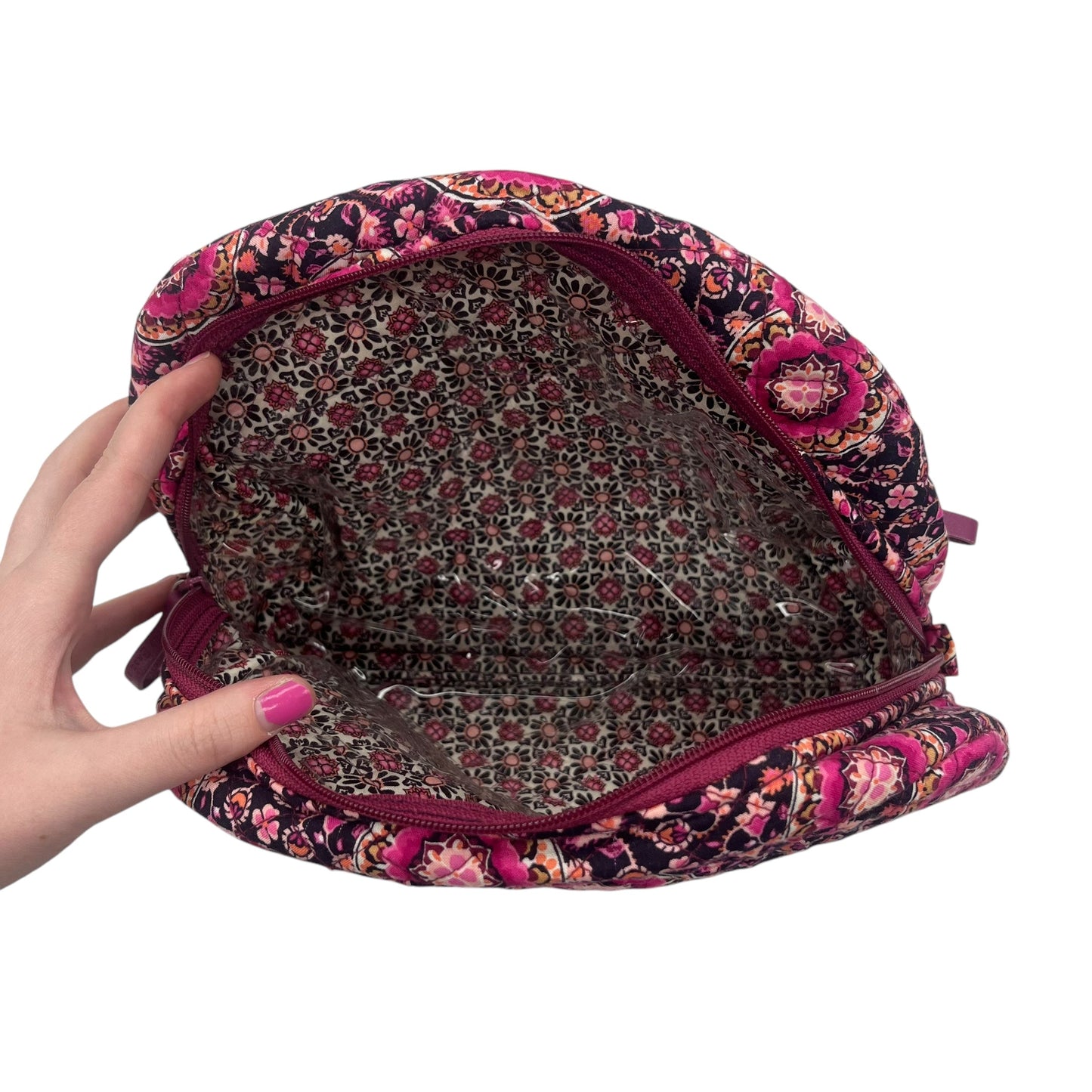 Makeup Bag By Vera Bradley In Pink, Size:Medium