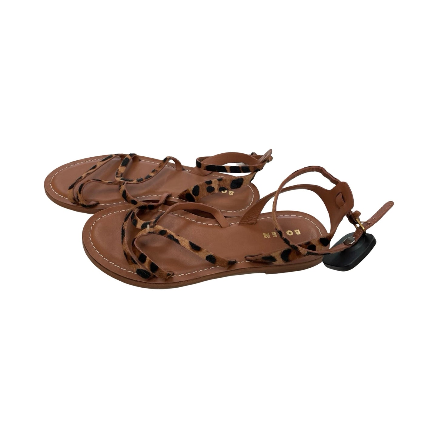 Sandals Flats By Boden In Animal Print, Size:9