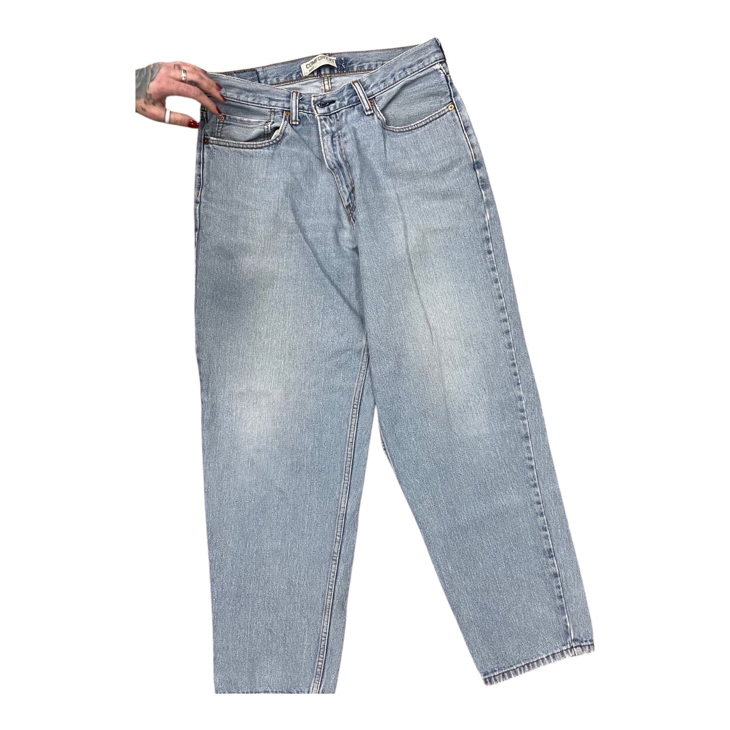 Jeans Wide Leg By Levis In Blue Denim, Size:18