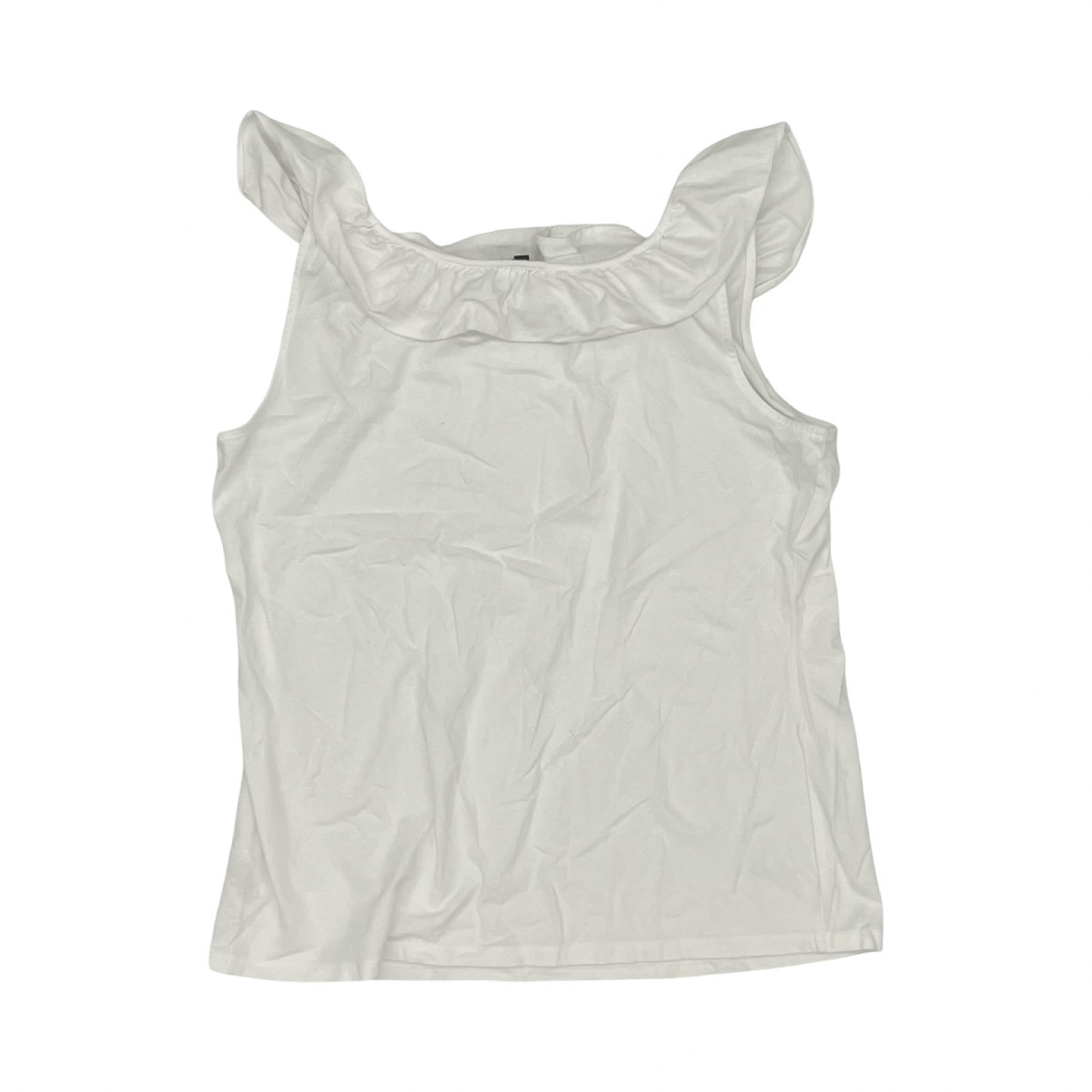 Top Sleeveless By Talbots In White, Size:L