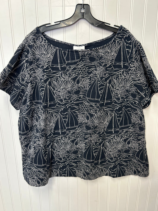 Top Ss By J. Jill In Navy, Size:2X