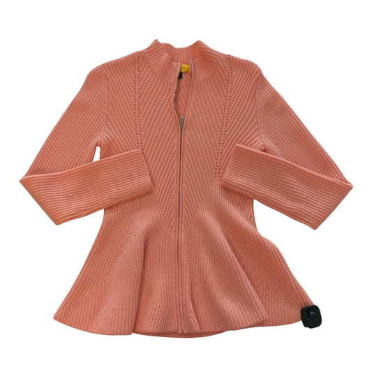 Sweater Cardigan Designer By St John Collection In Peach, Size:S