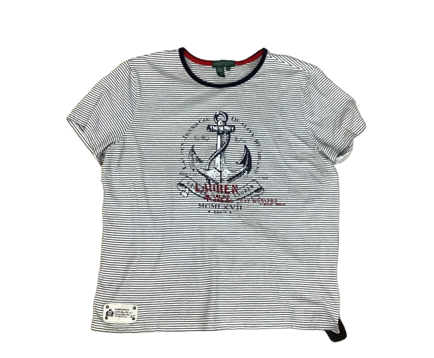 Top Ss By Lauren By Ralph Lauren In Striped Pattern, Size:L
