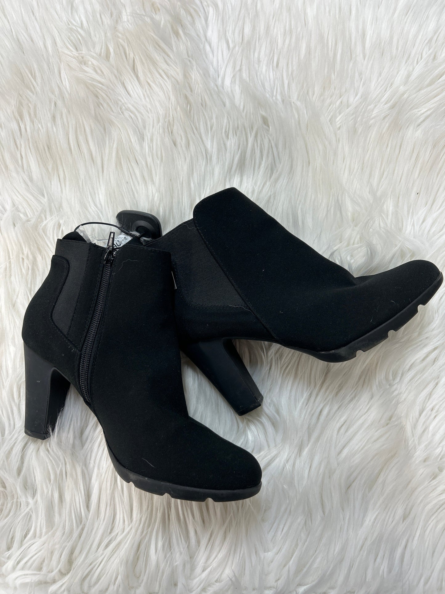 Boots Ankle Heels By Anne Klein In Black, Size:7.5