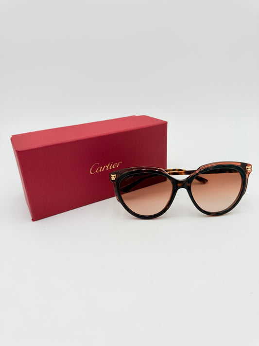 Sunglasses Luxury Designer By Cartier In Tortoise Shell Print