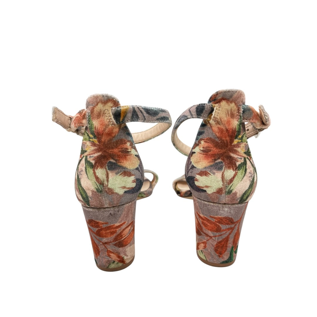 Sandals Heels Block By Nine West In Multi, Size:8.5