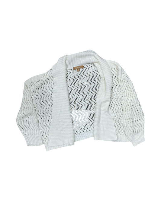 Sweater Cardigan By Ellen Tracy In Cream, Size:Xl