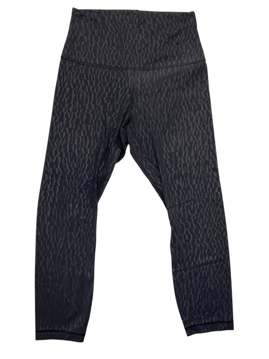 Athletic Leggings Capris By Lululemon In Black & Grey, Size:S