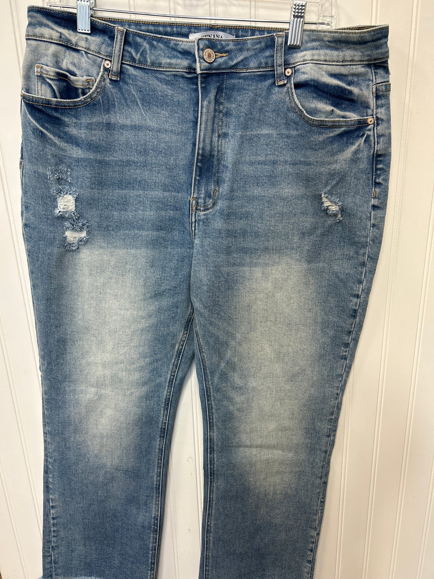 Jeans Straight By Zenana In Blue Denim, Size:14