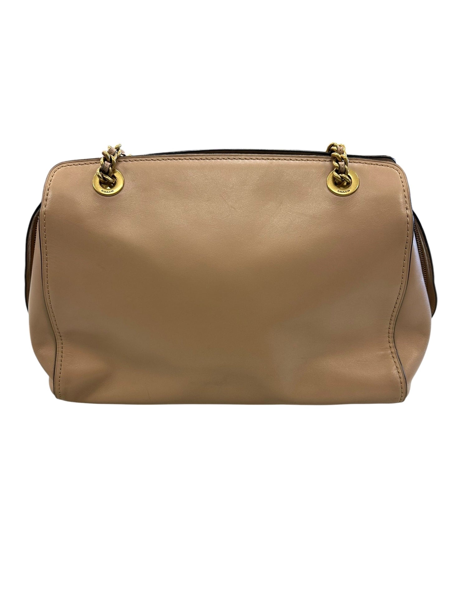 Handbag Designer By Coach In Tan, Size:Large