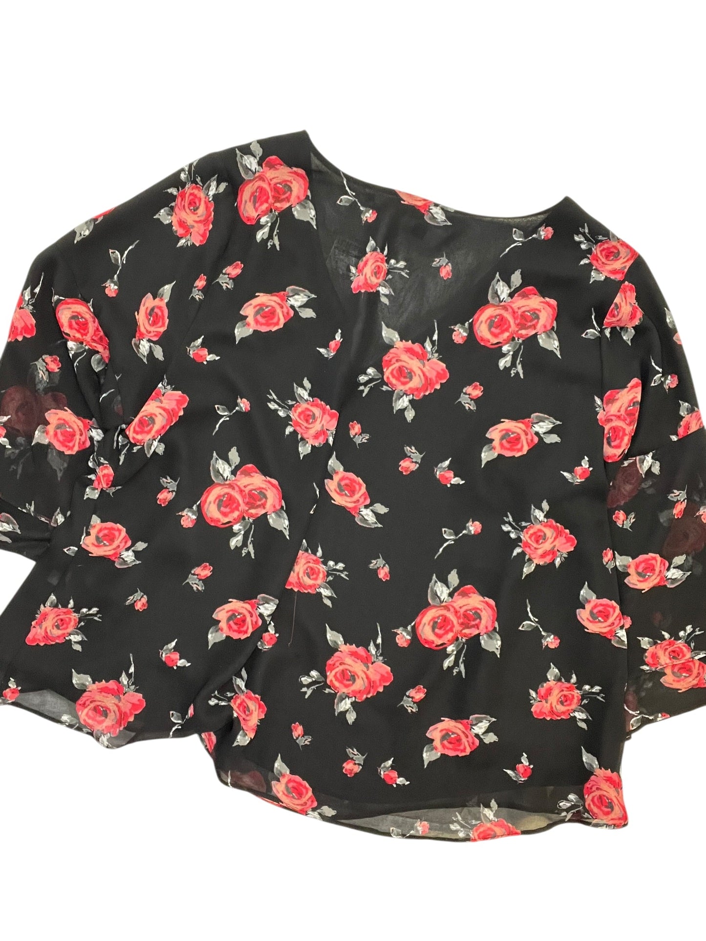 Blouse Ss By Lane Bryant In Black, Size:Xl