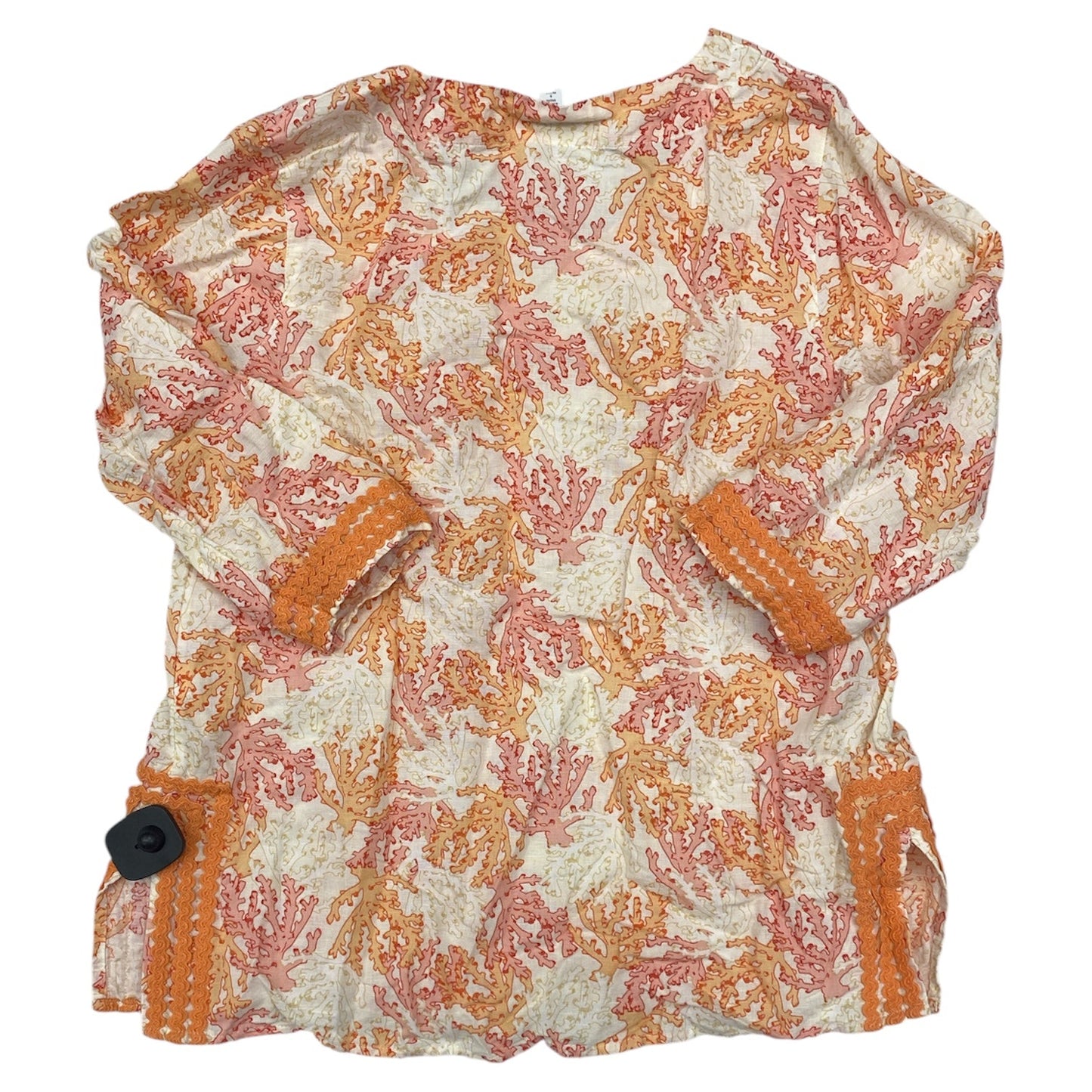 Top 3/4 Sleeve By J. Jill In Orange & Red, Size:Sp