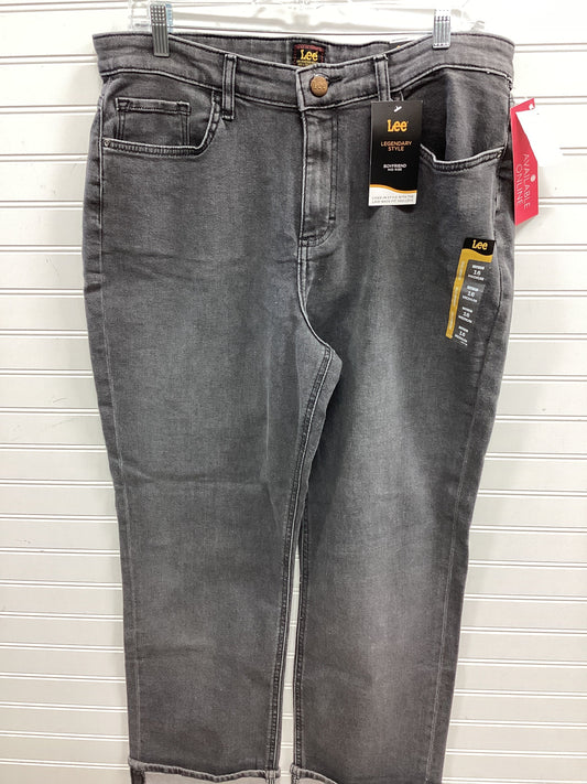Jeans Straight By Lee In Black Denim, Size:16