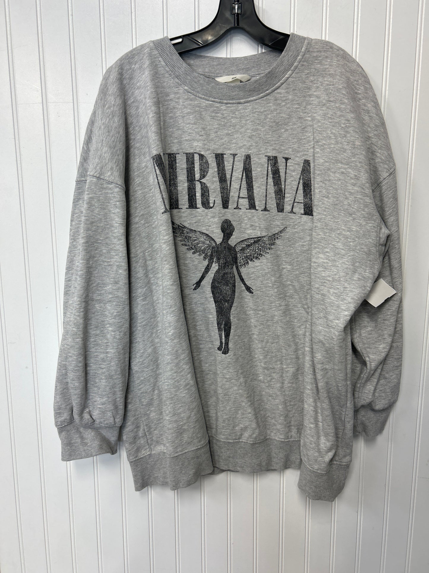 Sweatshirt Crewneck By H&M In Grey, Size:L